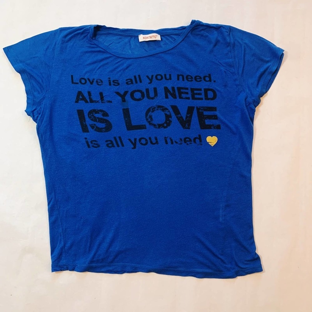 Kontatto Blue T-Shirt Tee Italian Top